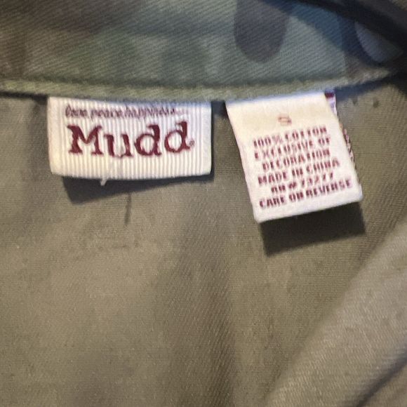 Mudd Camo Apocalyptic Military Army Snap Button Up Long Sleeve Shirt Small Rare - Picture 7 of 9